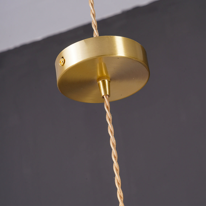 Art Nouveau Fluted Glass Pendant | Flower-Inspired Shade | H4.72in x D9.06-23.62in | Brass & Glass Craftsmanship | Brick by Brick