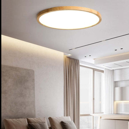 LED Wood Ceiling Light | 9.1"–19.7" | Flush Mount | Warm or Cold White | Dimmable | Brick by Brick