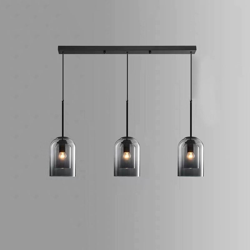Double Layer Pendant Light | H8.66 in | Modern Glass Ceiling Fixture | Minimalist Small Hanging Lamp | Brick by Brick