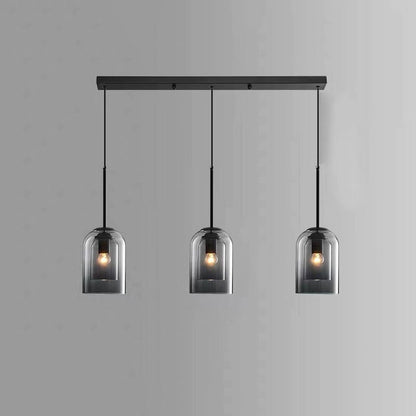 Double Layer Pendant Light | H8.66 in | Modern Glass Ceiling Fixture | Minimalist Small Hanging Lamp | Brick by Brick
