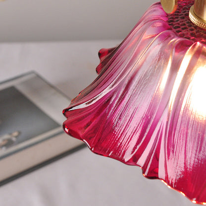 Vintage Floral Glass Pendant Light | Retro Elegance | Warm Glow | Adjustable Hanging | Brick by Brick