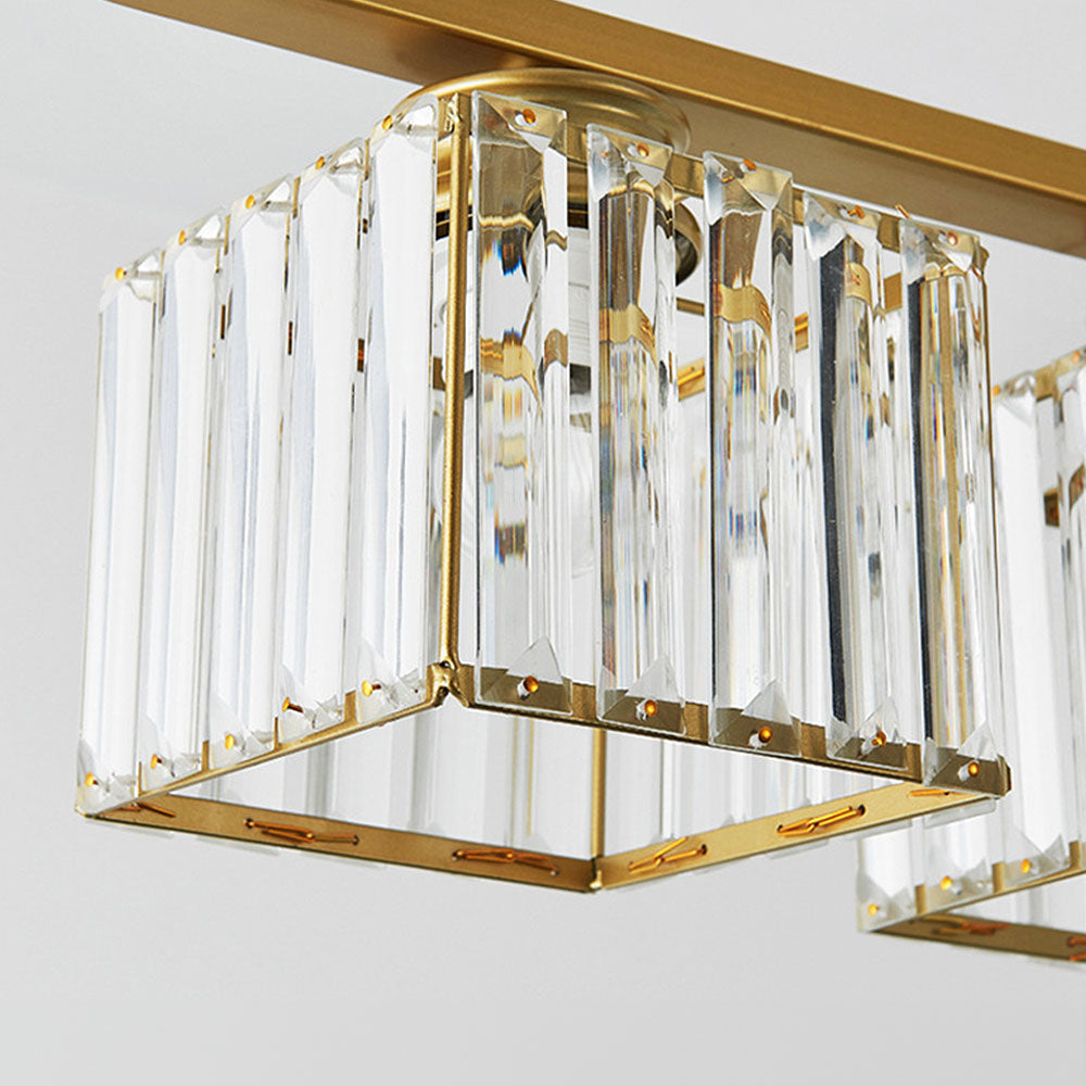 Birdie Crystal Island Chandelier | Multi-Head Pendant | 26.77 x 27.56 in | Elegant Long Chandelier | Brick by Brick