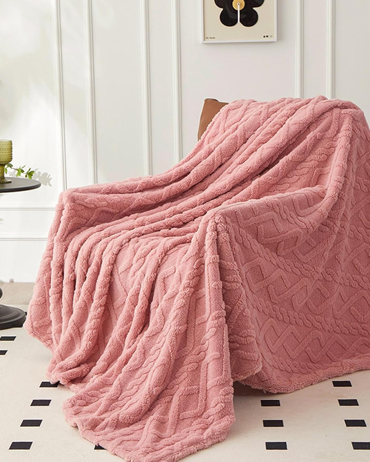 CozyNest Throw Blanket | Ultra-Soft Faux Sheepskin | Lightweight All-Season Comfort | Brick by Brick