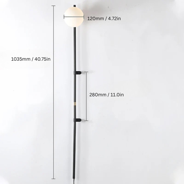 Nordic Plug-In Wall Lamp | 25.4 - 40.75 in | Minimalist LED Sconce | Adjustable Lighting | Brick by Brick