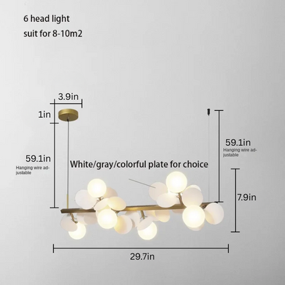 Modern Nordic Glass Ball Chandelier | 6 - 12 Heads | Long Gold Iron Pendant Light | LED Hanging Lamp | Brick by Brick