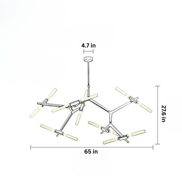 Glass Tube Pendant Light | Modern Industrial Nordic Tree Chandelier | 6–20 Heads | Brick by Brick