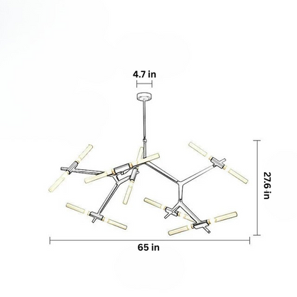 Glass Tube Pendant Light | Modern Industrial Nordic Tree Chandelier | 6–20 Heads | Brick by Brick