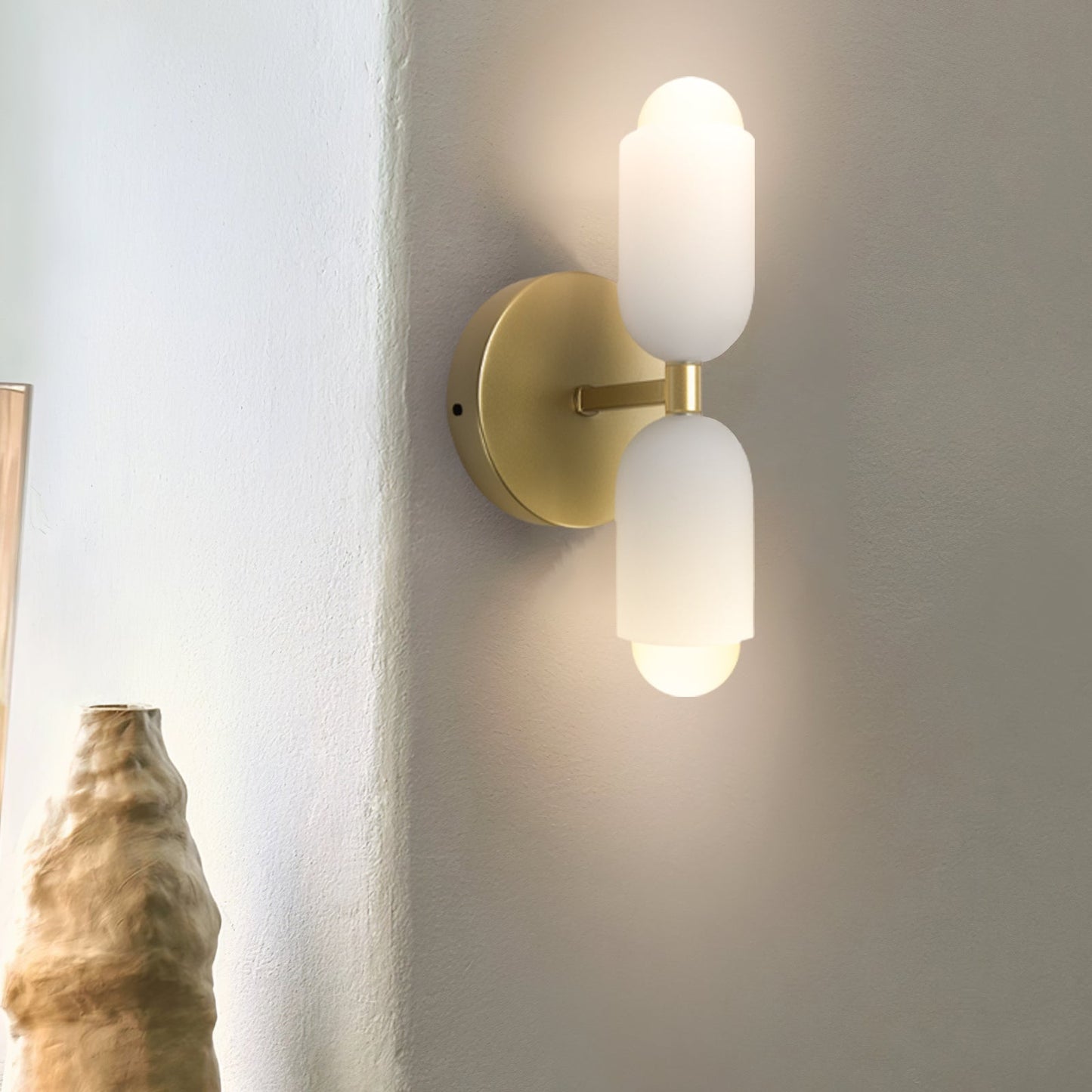 Double‑Head Wall Sconce | Unisex Metal & Acrylic Dual‑Light | Brick by Brick