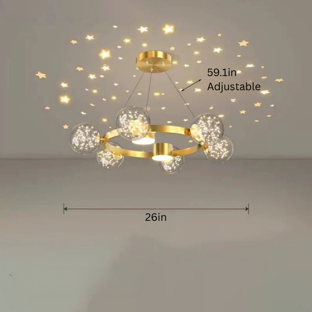 Creative LED Pendant Light | Modern Crystal Chandelier | Cord Hanging Fixture | Home & Study Lighting | Brick by Brick