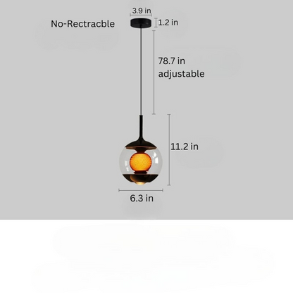 LED Glass Pendant Light |  6.3 x 11.2 in | White Shade | Dimmable with Remote | Adjustable Lighting | Brick by Brick