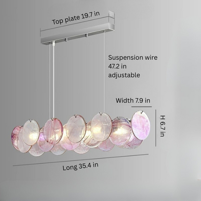 Murano Glass Chandelier | 19.7-35.4 in | Glass + Iron | LED Bulbs Included | Colorful Pendant Light | Brick by Bric