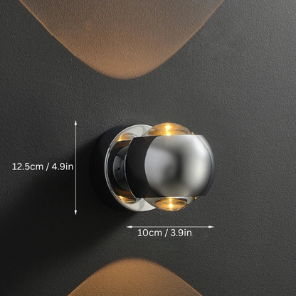 Modern Brass LED Wall Lamp | 3.9 x 4.9in | Scandinavian Wall Sconce | Elegant Foyer Lighting | Brick by Brick