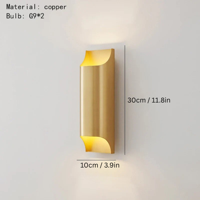 Contemporary Brass Wall Sconce | 3.9 or 11.8 | LED Lamp with Sculptural Shade | Adjustable Lighting | Brick by Brick