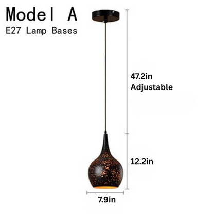 Vintage Pendant Lamp | Black Iron Lampshade | Indoor Lighting | E27 Socket | Brick by Brick