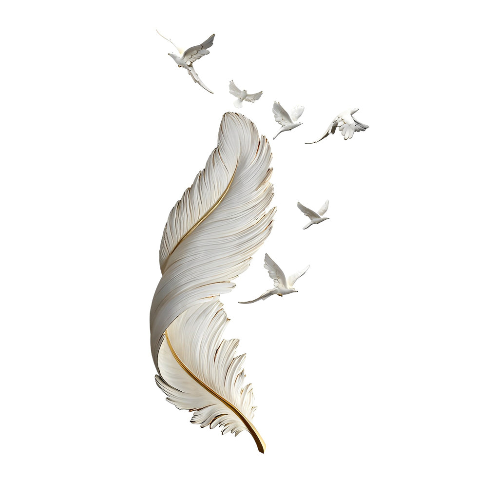 Birds Feathers Wall Decor | 3D Art Sculpture | Modern Nordic Sculpture | Brick by Brick