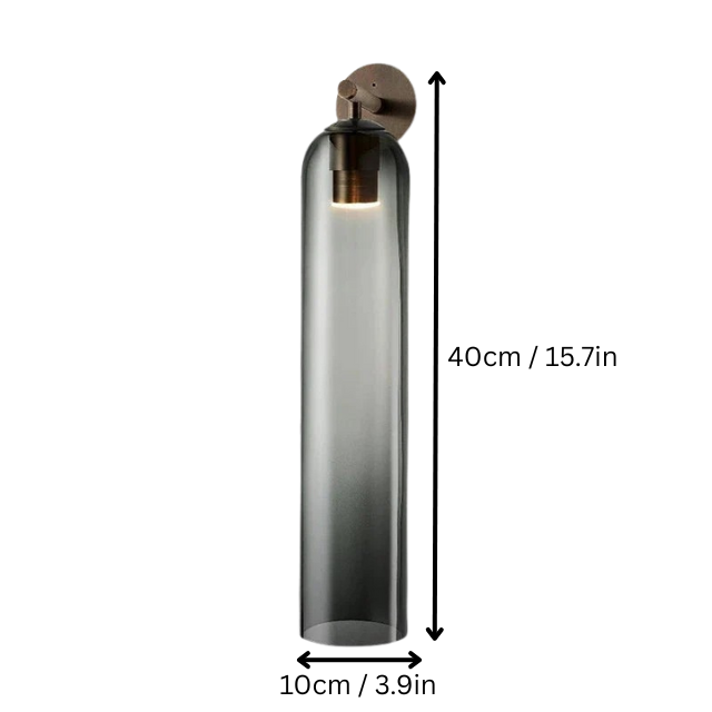 Glass Wall-Mounted Lamp | 15.7 x 3.9 in | Scandinavian Design | Ambient Lighting | Brick by Brick