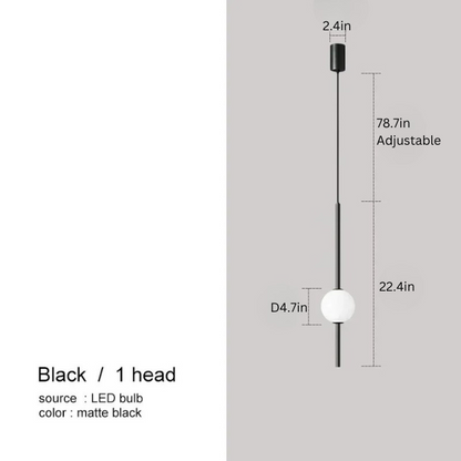 Nordic Glass Ball Pendant Light | Dia 4.7in | Minimalist LED Hanging Lamp | Modern Indoor Lighting | Brick by Brick
