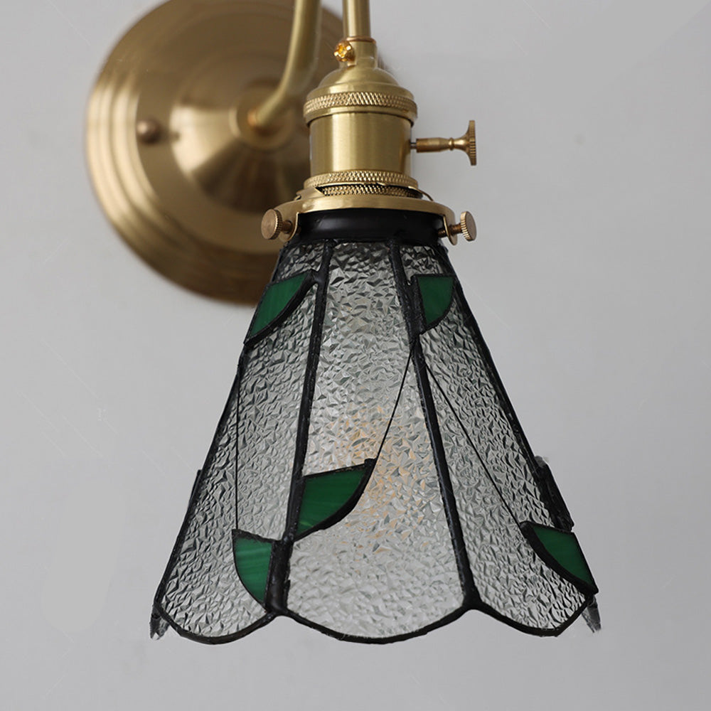 Glass Wall Light | Vintage Brass Sconce | 10.24"-11.02" | Elegant Home Lighting | Brick by Brick