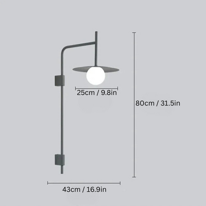 Modern Bedside Wall Light | H10.2 or H31.5 | Iron & Glass | LED Sconce | Bedroom Lighting | Brick by Brick