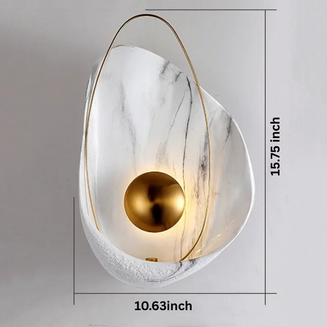 Nordic Marble Wall Lamp | H11.81-11.75 in | Modern LED Sconce | Elegant Home Decor Lighting | Brick by Brick