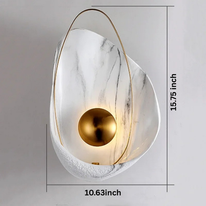 Nordic Marble Wall Lamp | H11.81-11.75 in | Modern LED Sconce | Elegant Home Decor Lighting | Brick by Brick