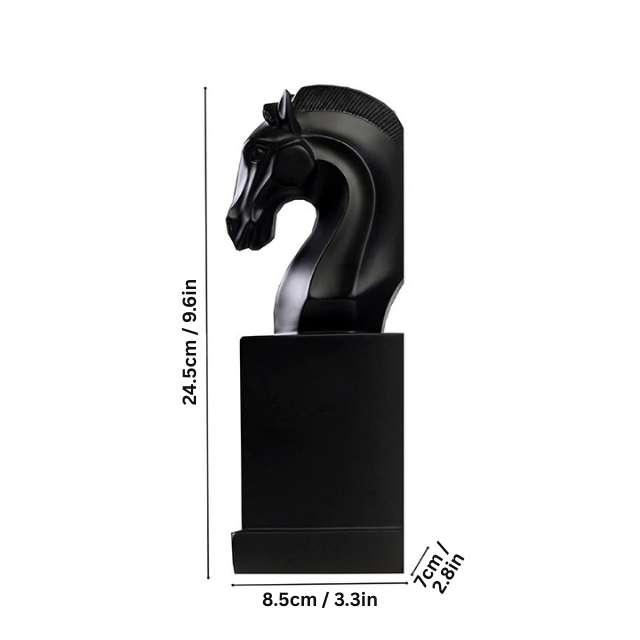 Quality Horse Bookend | H9.65 in | Marble-Like Resin Horse Head Statue | Elegant White Book Stand | Brick by Brick
