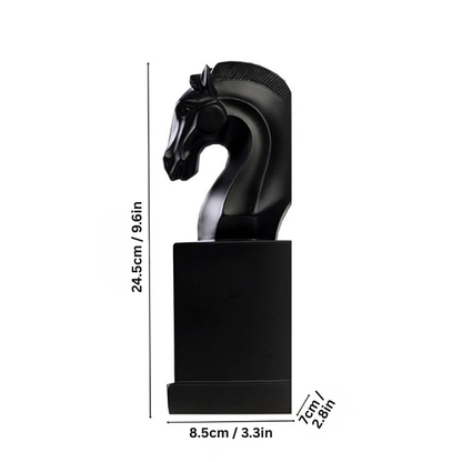 Quality Horse Bookend | H9.65 in | Marble-Like Resin Horse Head Statue | Elegant White Book Stand | Brick by Brick