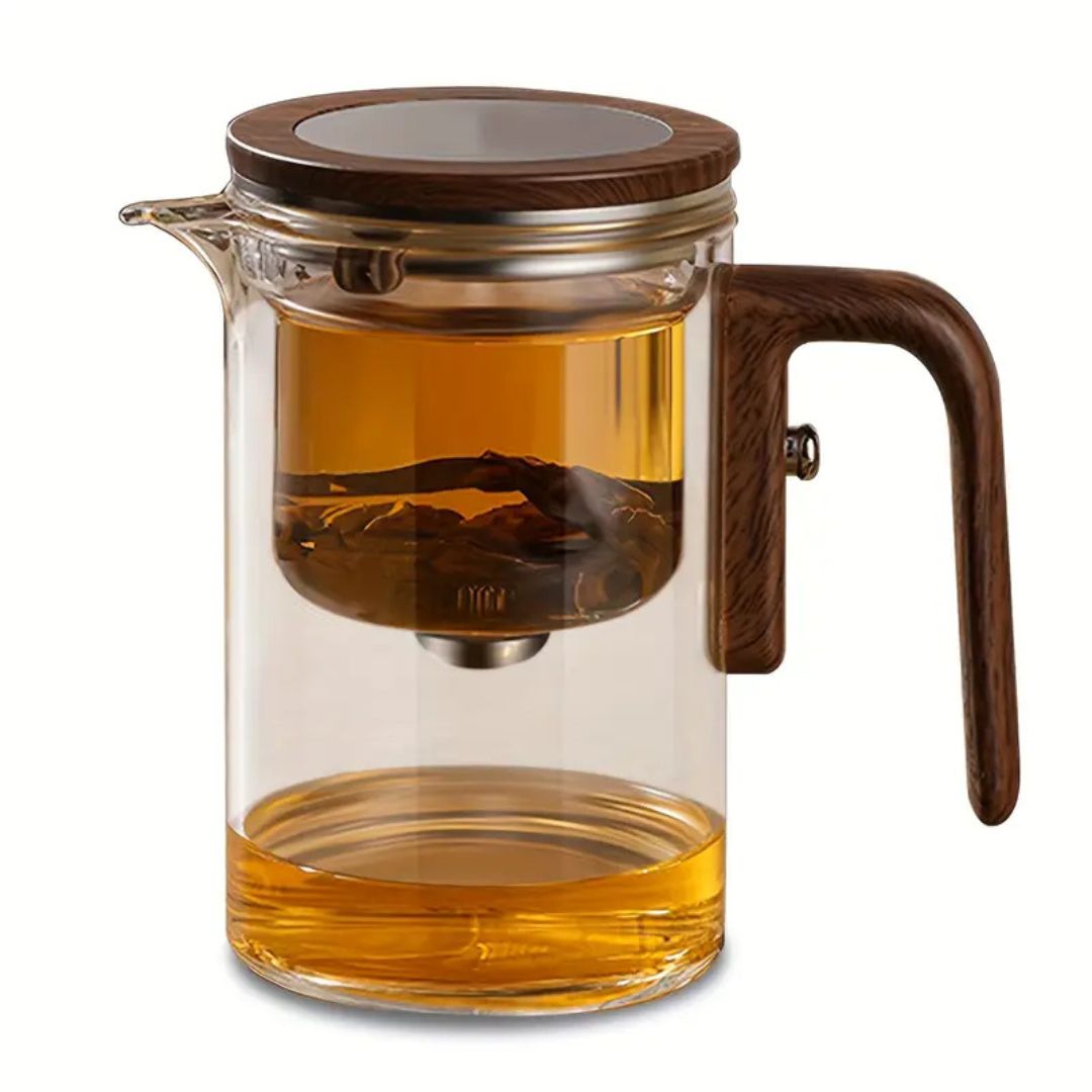 Magnetic Filtration Teapot | 520 or 720 ml | Glass Teapot | Stainless Steel Filter | Walnut Handle | Brick by Brick