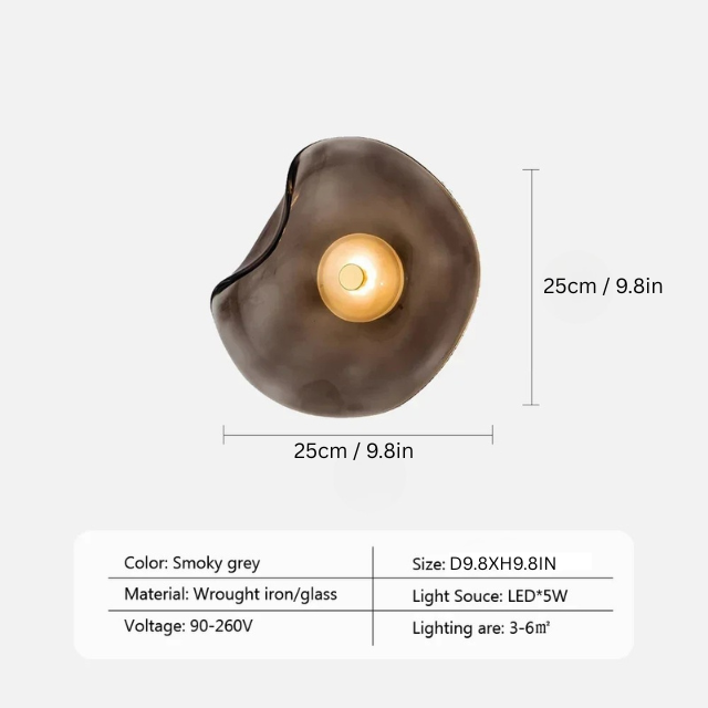 LED Glass Wall Lamp | 9.8 x 9.8 in | Modern Sconce with Plated Finish | Adjustable Lighting | Brick by Brick