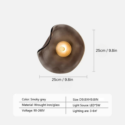 LED Glass Wall Lamp | 9.8 x 9.8 in | Modern Sconce with Plated Finish | Adjustable Lighting | Brick by Brick