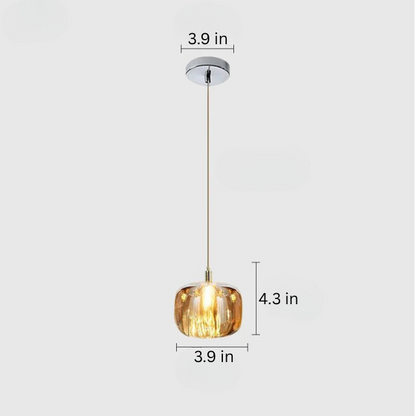 Luxury Small Chandelier | 3.9 x 4.3 in or 5.1 x 5.9 in | Crystal Apple Pendant Light | Copper Hanging Lamp | Brick by Brick