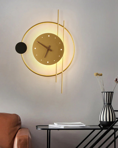 LED Wall Clock with Light | Modern Iron Acrylic Design | Ambient Glow Home Décor | Brick by Brick