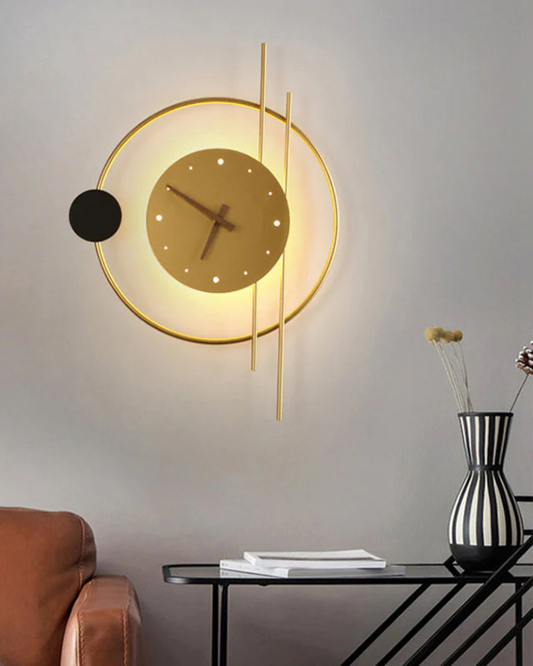 LED Wall Clock with Light | Modern Iron Acrylic Design | Ambient Glow Home Décor | Brick by Brick