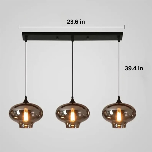 Contemporary LED Pendant Light |3-12 Heads | Glass & Iron | Remote & App Dimmable Chandelier | Brick by Brick