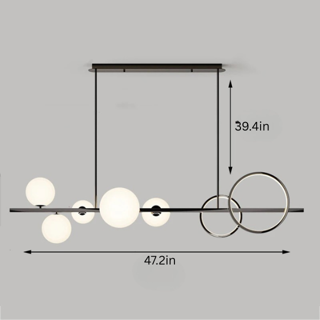Modern LED Chandelier | 47.2 x 39.14in | Glass & Iron Pendant Light | Smart Dimmable Options | Brick by Brick