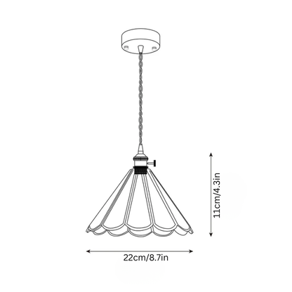 Pink Stained Glass Pendant Light | D 8.6 or 10.6 in | Pink Glass Shade & Brass Finish | Indoor Ceiling Lighting | Brick by Brick
