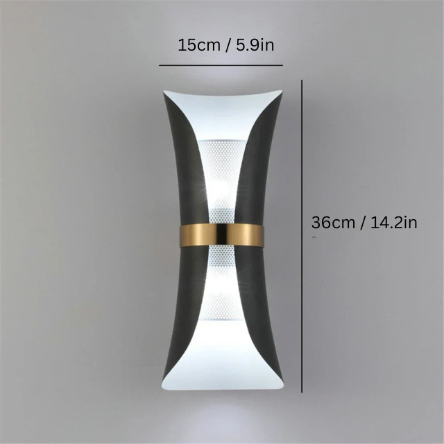 Nordic Wall Sconce | 5.9 x 14.2 in | Dual-Light LED Lamp with Gold Accents | Elegant Indoor Lighting | Brick by Brick