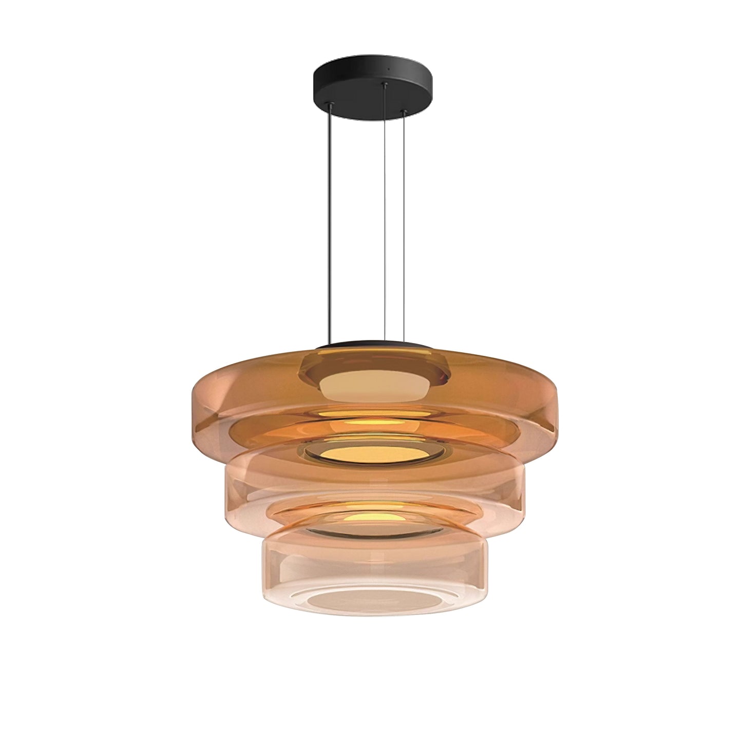 Creative Glass Pendant Lamp | Single layers- Three Layers | Modern Round Design | Warm LED Hanging Light | Brick by Brick