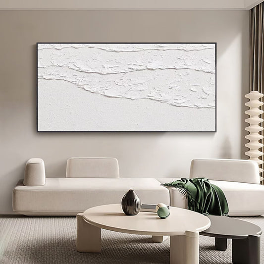 The White Waves Wall Art | 35 - 83 in | Textured Seascape Art | Modern Coastal Wall Decor | Brick by Brick