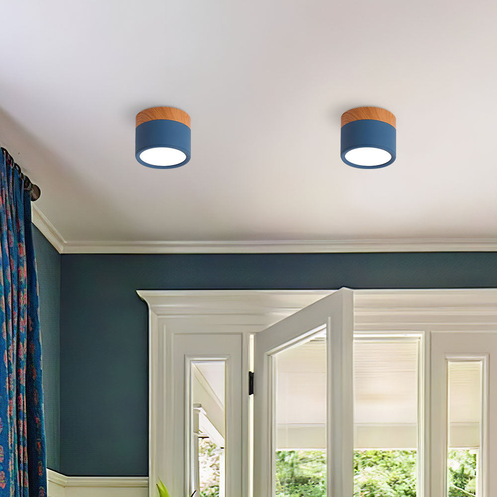 Cylinder Flush Ceiling Light | H2.36–2.75 in | Compact Modern LED Fixture| Sleek Aluminum | Brick by Brick