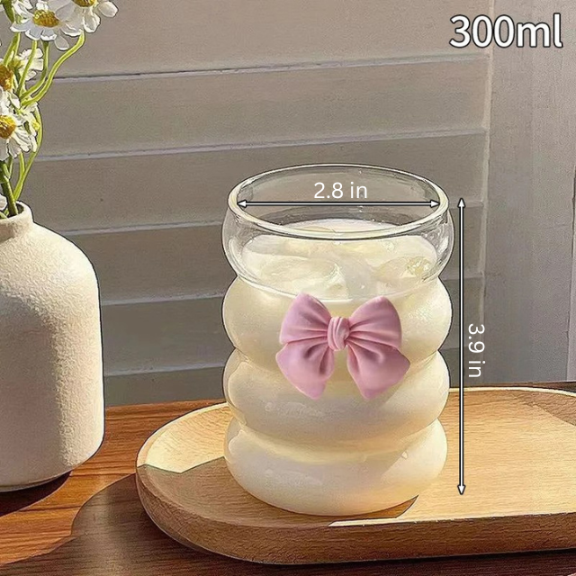 Wave Glass Cup | Transparent Ripple Drinking Cup | 300ml to 650ml | Creative Mug | Brick by Brick