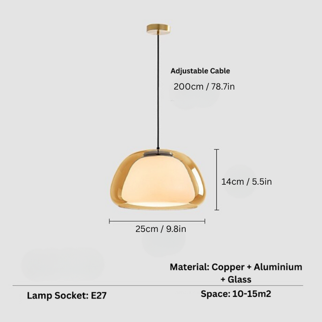 Jelly Globe Pendant Light | 9.8 in | Modern Dome Glass Globe Light | Adjustable Hanging Lamp | Brick by Brick