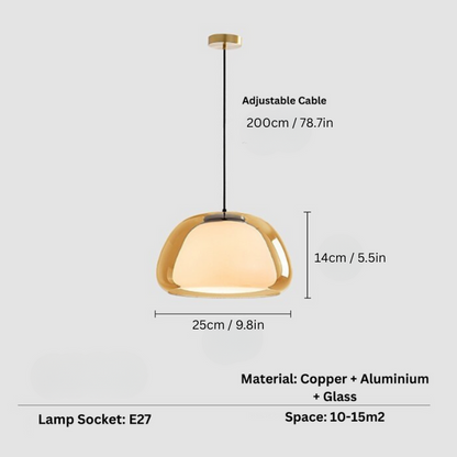 Jelly Globe Pendant Light | 9.8 in | Modern Dome Glass Globe Light | Adjustable Hanging Lamp | Brick by Brick
