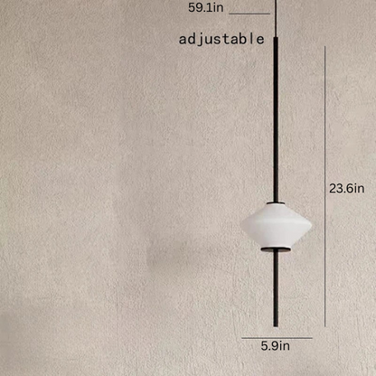 Pendant Light | Modern White Glass | 5.9 x 23.6 in | LED Ceiling Fixture | Art Deco Style | Brick by Brick
