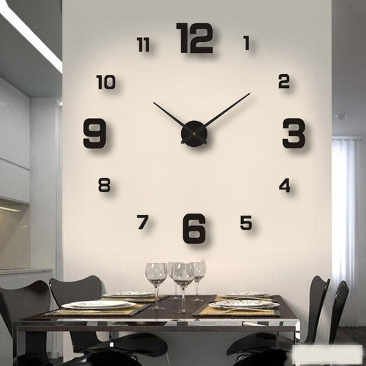 Modern Wall Clock | 23.6 - 51.2 in | 3D Floating Numbers Design | Silent Contemporary Home Décor | Brick by Brick