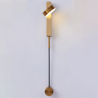 Gold Wall Sconce | 6.1 x 3.94 x 10.6 in | Modern LED Lamp with Dimmer | Adjustable Arm | Brick by Brick