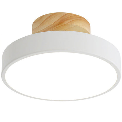 Colorful Semi-flush LED Ceiling Light | 7.08×3.93 in | Modern Painted Wood & Hardware Fixture | Brick by Brick
