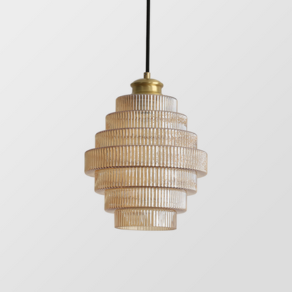 Antique Brass Pendant Light | 59.06 x 11.81 x 8.66 in | Classic Glass Shade Ceiling Light | Timeless Interior Accent | Brick by Brick