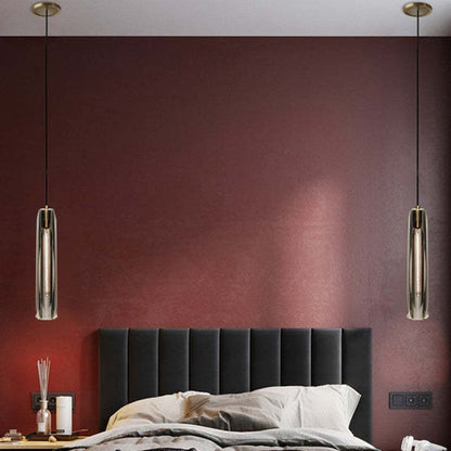 Small Glass Chandelier Pendant | 2.7 x 14.9 in | Brass LED Accent Lighting | Compact & Elegant | Brick by Brick