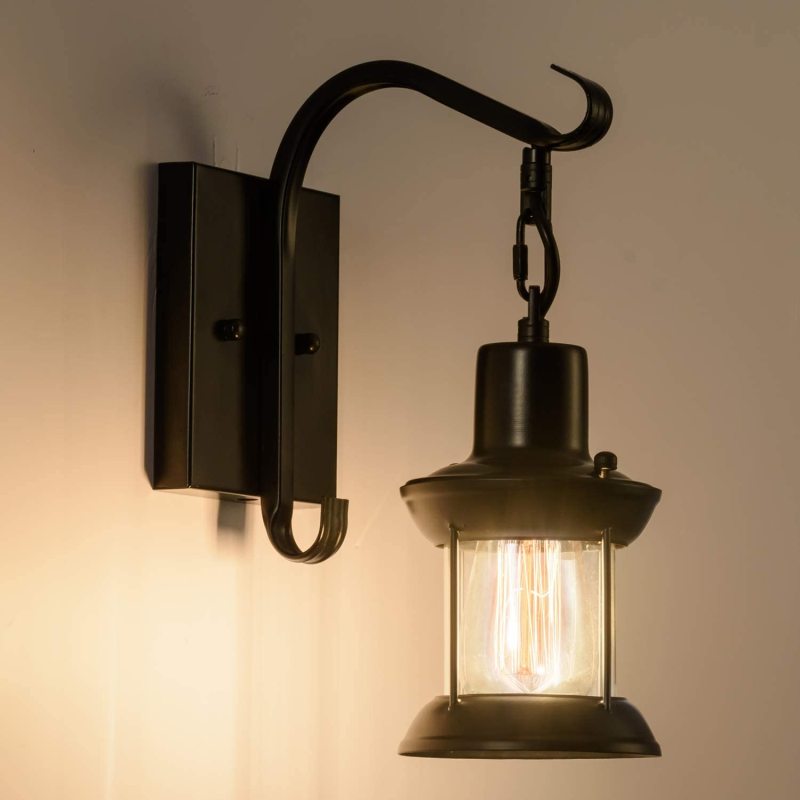 Retro Wall Light | Vintage Glass Shade | 3.9 × 4.7 × 13.4 in | Industrial Design | Brick by Brick